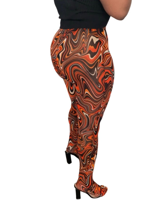 Orange Swirl leggings