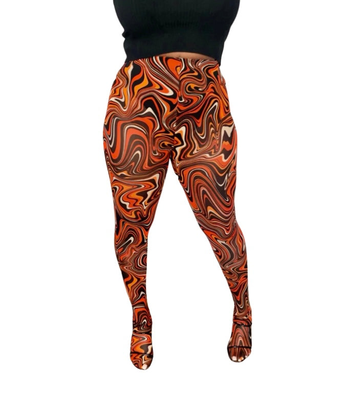 Orange Swirl leggings